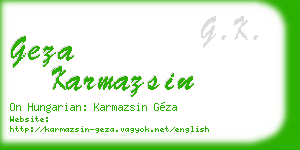 geza karmazsin business card