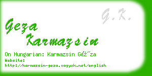 geza karmazsin business card